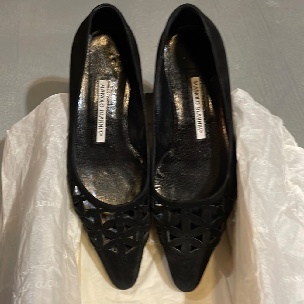 Pointy Toe Black Suede flats